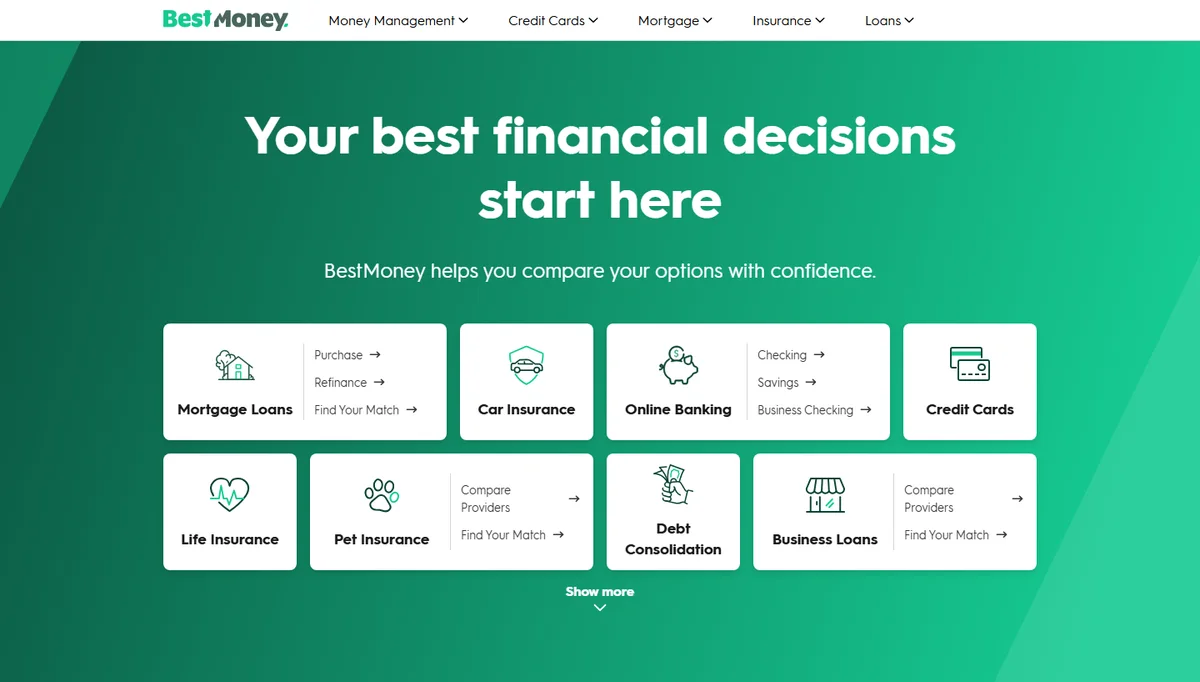 BestMoney.com homepage